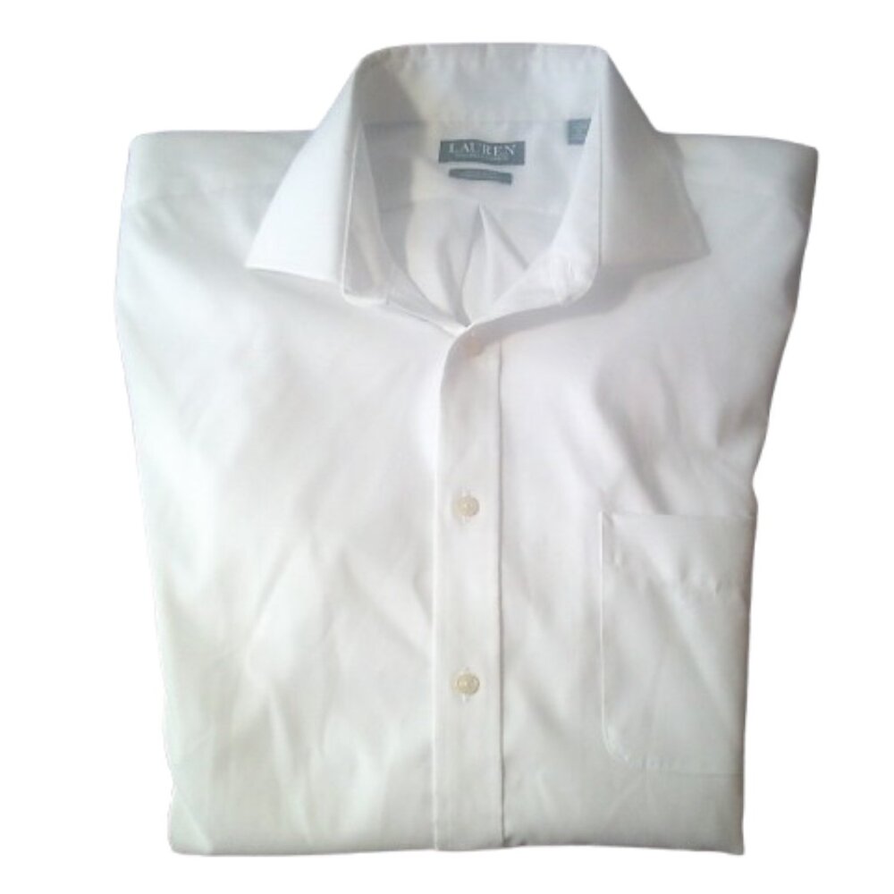 Ralph Lauren Men's Regular-Fit White Stretch Dress Shirt Size XL 17 32/33 - Picture 2 of 5